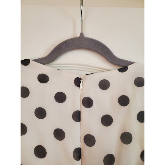 Eliza J Polka Dot Classic Sleeveless Fit & Flare White Black Midi Dress, Size 4 - Picture 10 of 13
